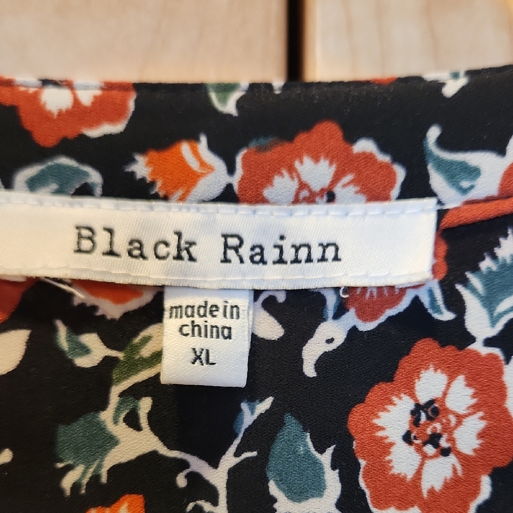 Black Rainn Black and Orange Floral Blouse- Lowest Price - Picture 2 of 10